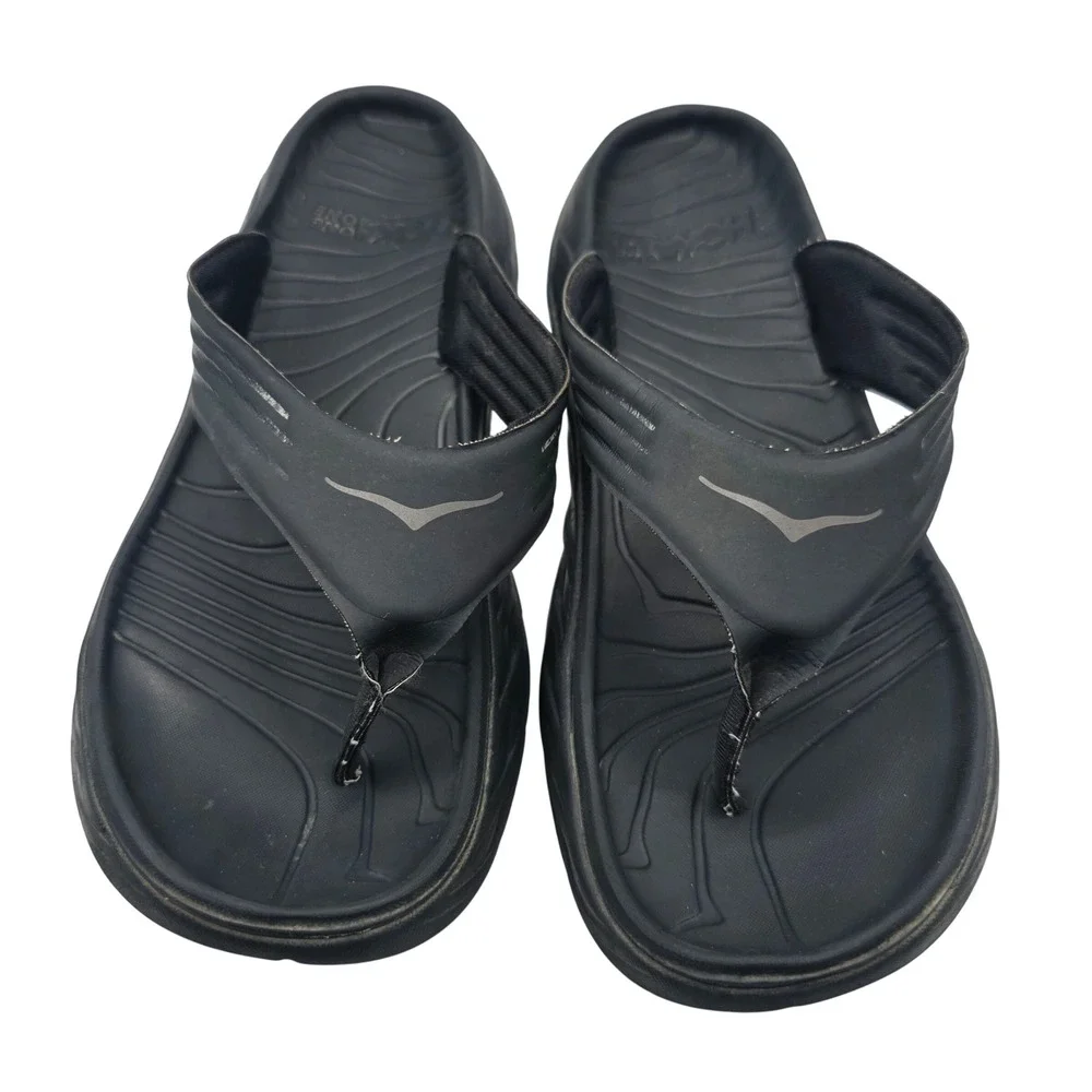 Hoka One One Ora Recovery Flip 2 Sandals Men's Size M 12 Comfort Slides Black